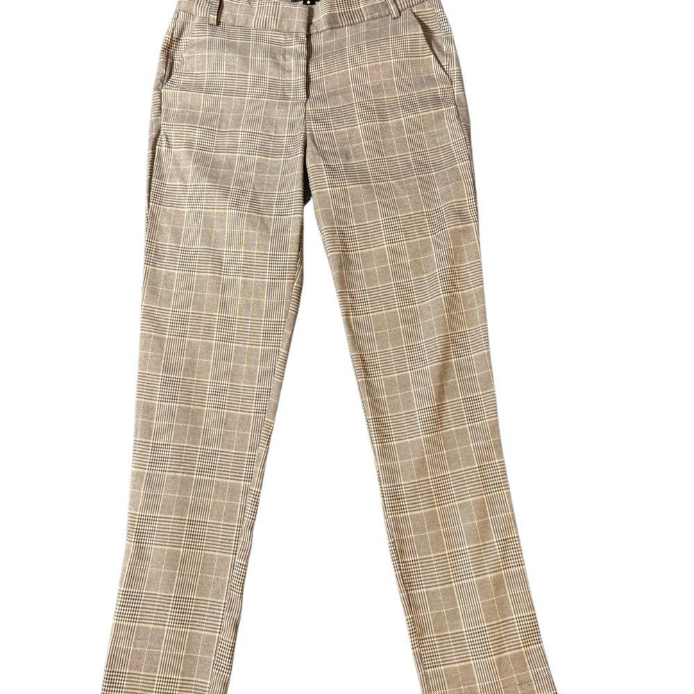 Aqua Women's Black Checkered Trousers